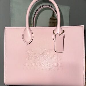 Pink coach tote bag